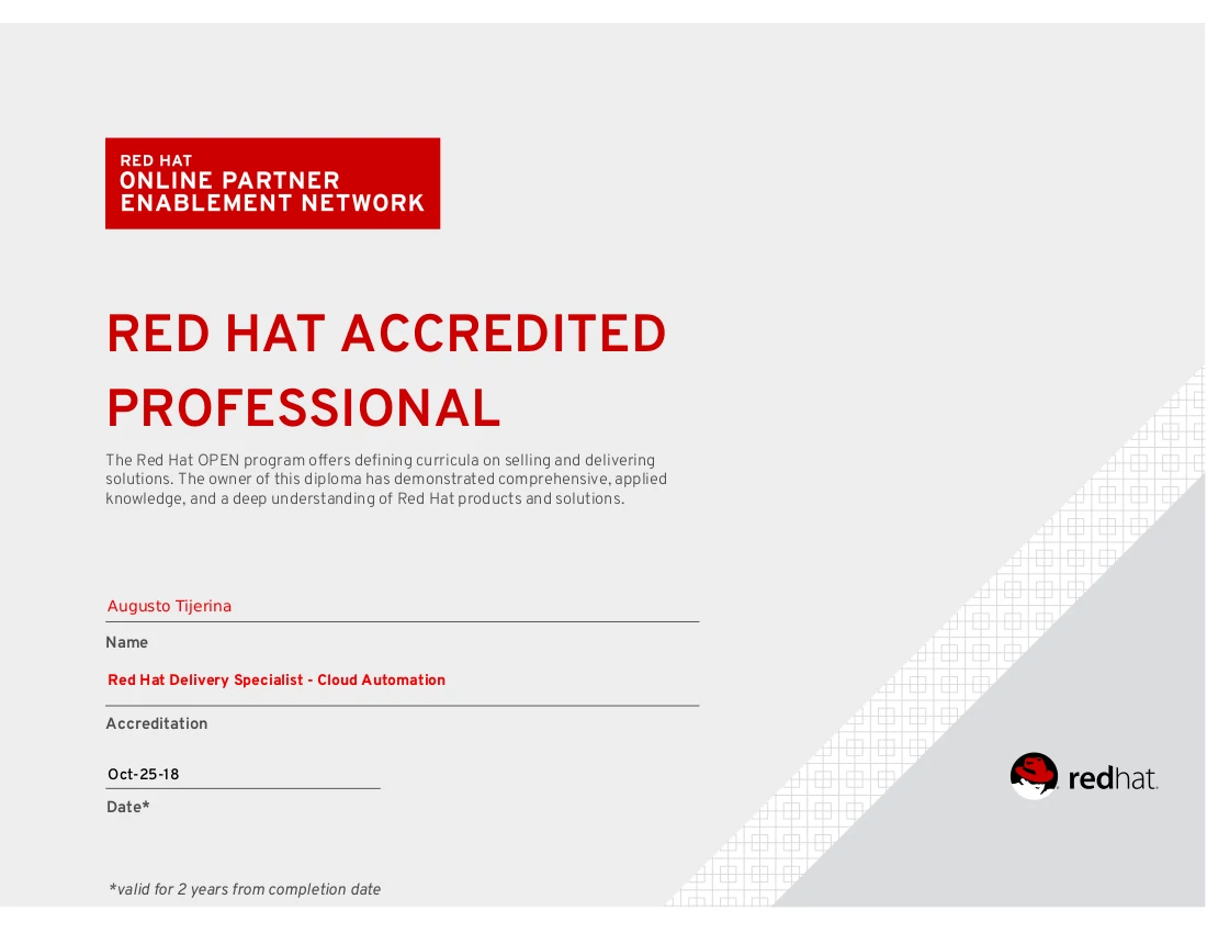 Red Hat Delivery Specialist - Cloud Automation